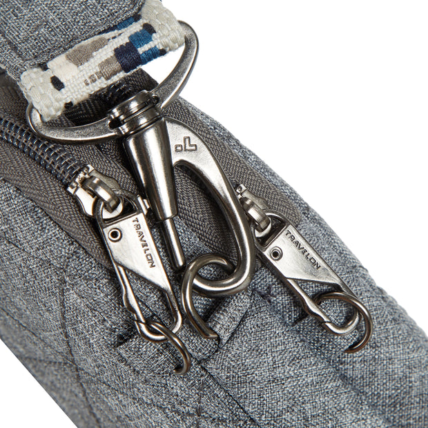 variant:46319321317568 Travelon Boho Anti-Theft 2 Compartment Phone Crossbody Gray Heather