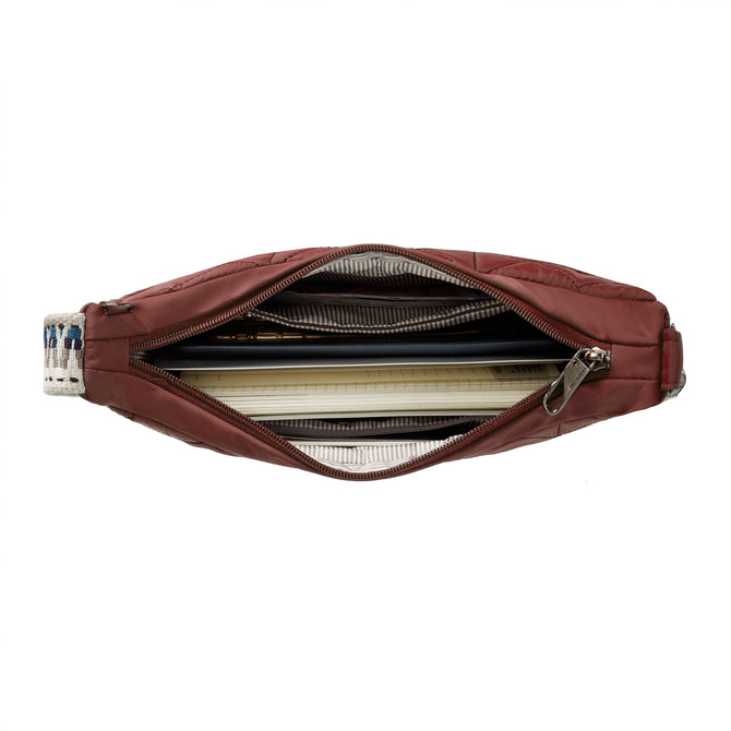 variant:46319877914816 Travelon Boho Anti-Theft Crescent Crossbody Paprika