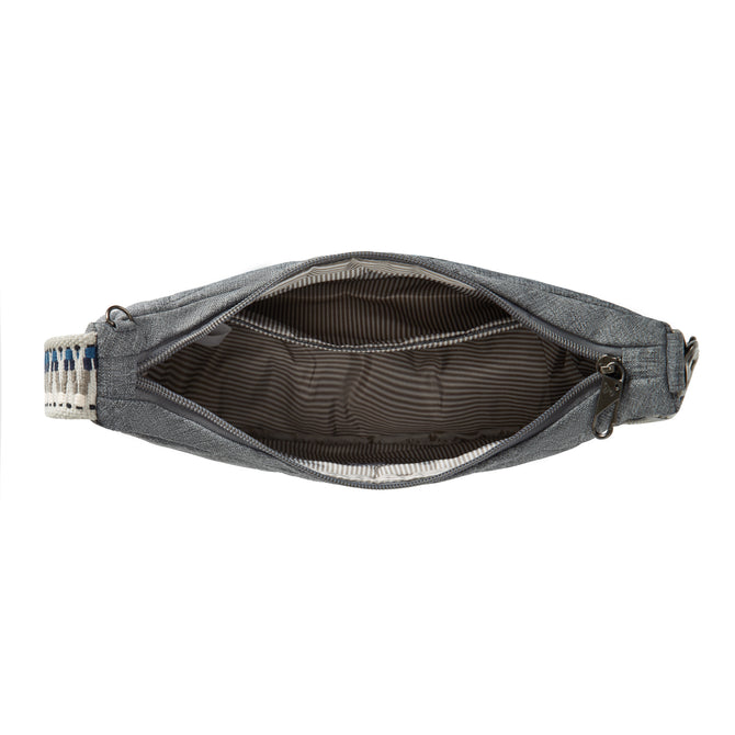 variant:46319878013120 Travelon Boho Anti-Theft Crescent Crossbody Gray Heather