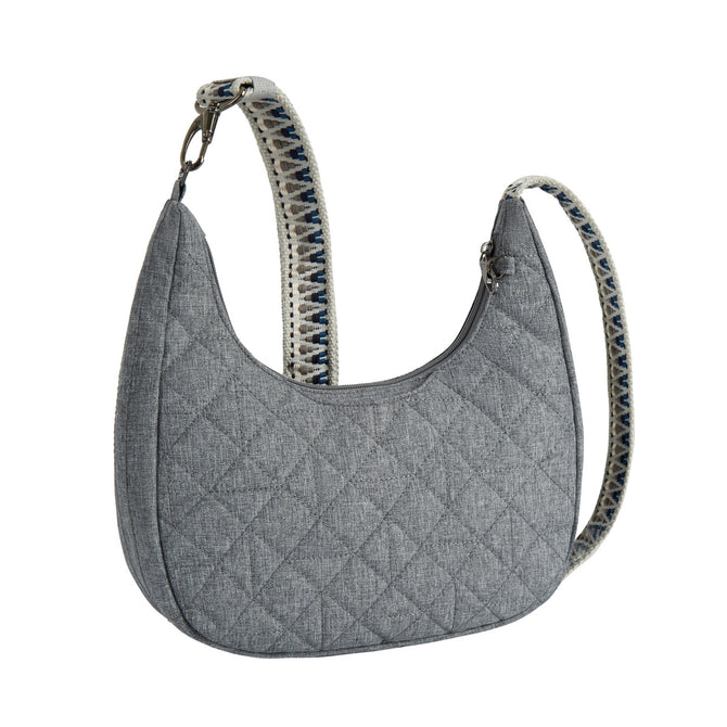 variant:44478274404544 travelon Boho Anti Theft Slouchy Crossbody gray