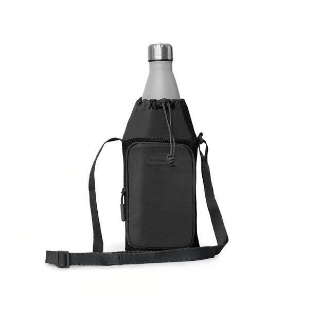 variant:46346661134528 Travelon Pi Gogo Insulated Water Bottle Tote Black