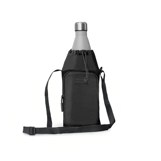 variant:46346661134528 Travelon Pi Gogo Insulated Water Bottle Tote Black