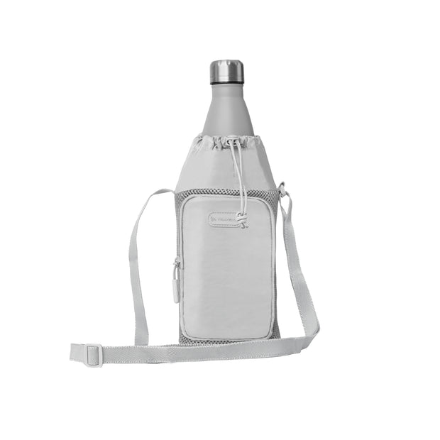 variant:46346661200064 Travelon Pi Gogo Insulated Water Bottle Tote Platinum