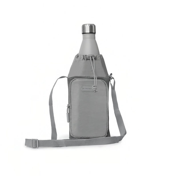 variant:45093668847808 Travelon Pi Gogo Insulated Water Bottle Tote Graphite