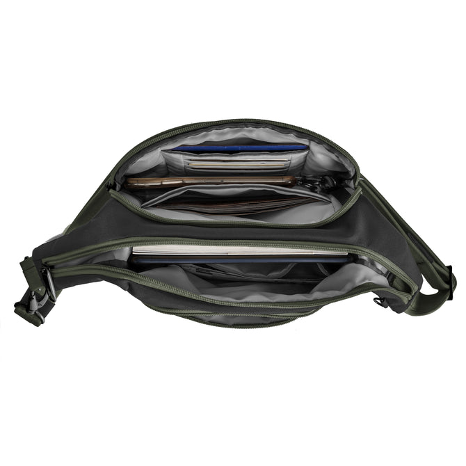 variant:46205588799680 Travelon Voyages Anti-Theft East/West Crossbody Slate Olive