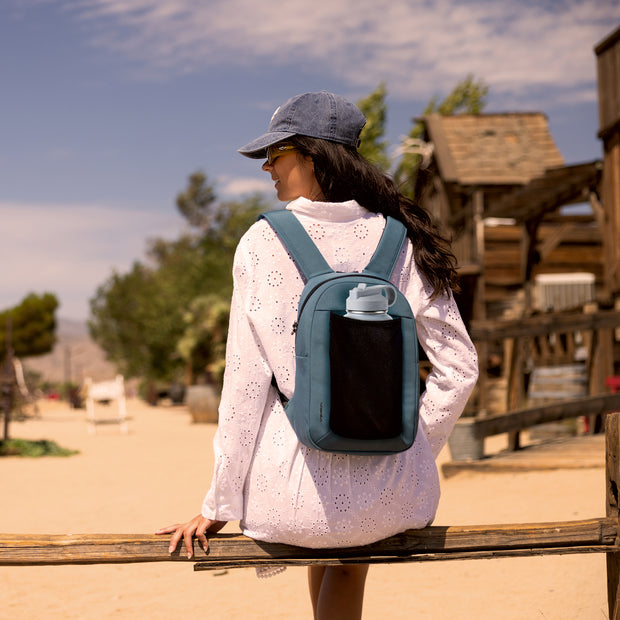 The Voyages Anti-Theft Small Backpack with XL Water Bottle Pocket