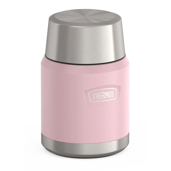 variant:46529225883840 16 oz Stainless Steel Food Jar w/ Spoon Sunset Pink