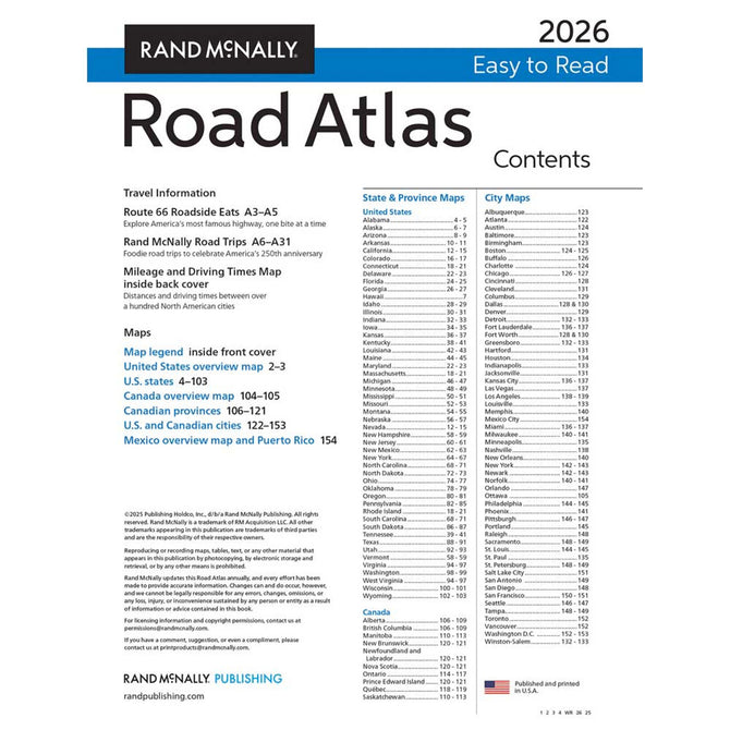 2026 Easy to Read Midsize Road Atlas