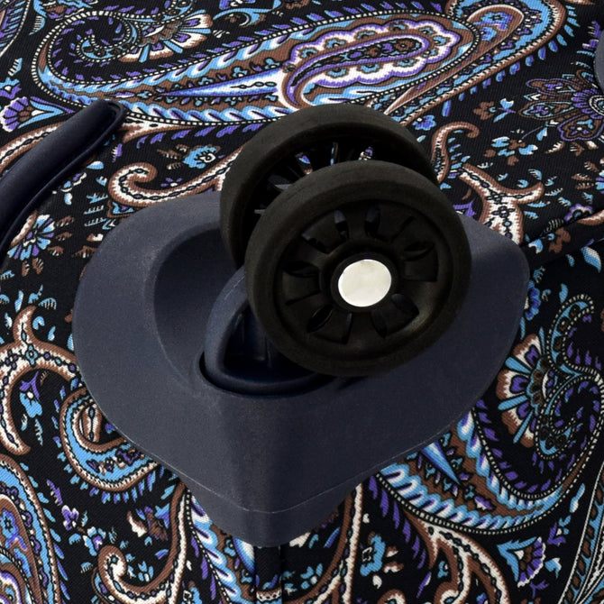 variant:46795400249536 London Fog 
Mayfair Softside Medium Checked Luggage Navy And White Paisley