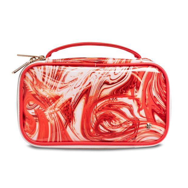 variant:43756470141120 SJ Claire Medium Makeup Case Tangerine