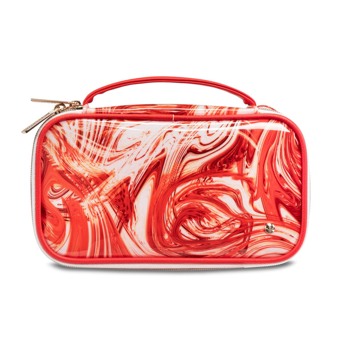 variant:43756470141120 SJ Claire Medium Makeup Case Tangerine