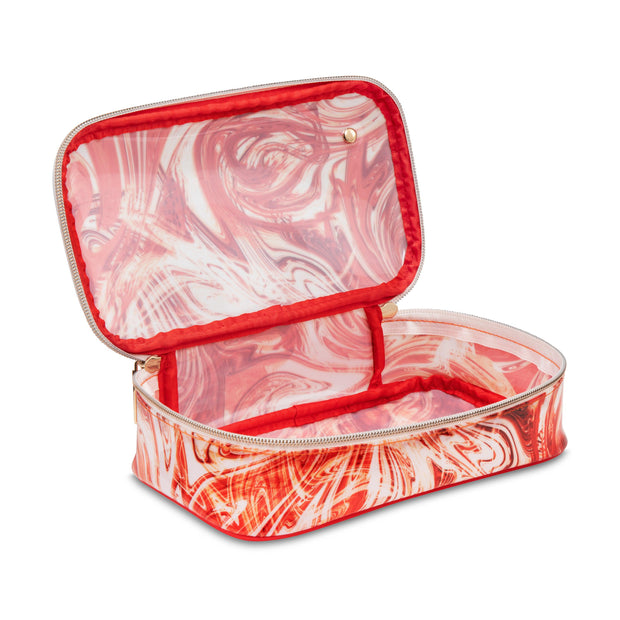 variant:43756470141120 SJ Claire Medium Makeup Case Tangerine