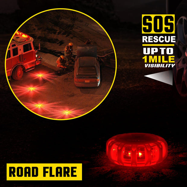 LED Roadside Flare Safety Puck