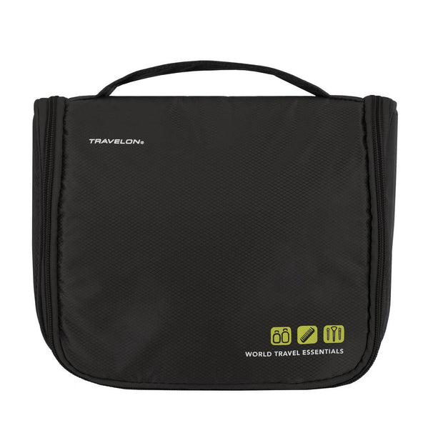 variant:42999671357632 travelon World Travel Essentials Hanging Toiletry Kit black