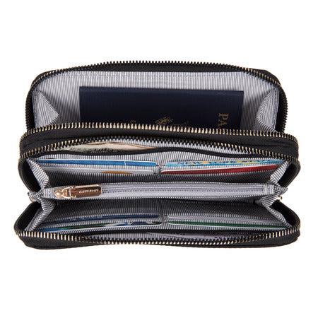 variant:42999672242368 RFID Blocking Double Zip Wallet black