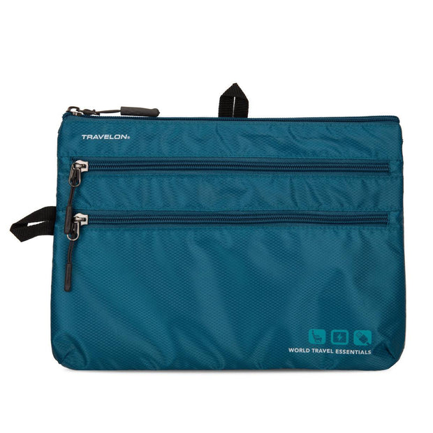 variant:42999678369984 travelon World Travel Essentials Seat Pack Organizer peacock teal