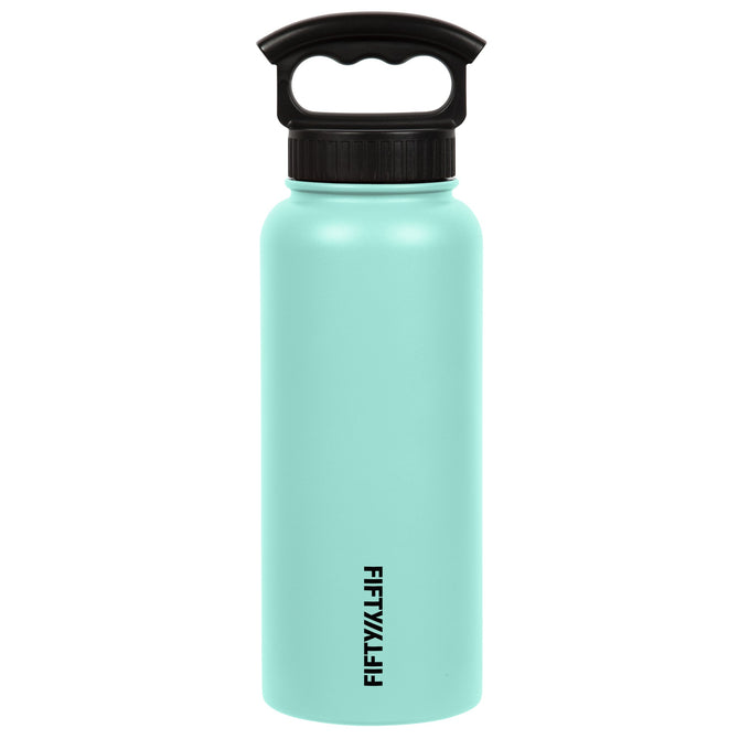 variant:42518400925888 Fifty/Fifty 34oz Insulated Bottle with Wide Mouth 3-Finger Lid - Cool Mint