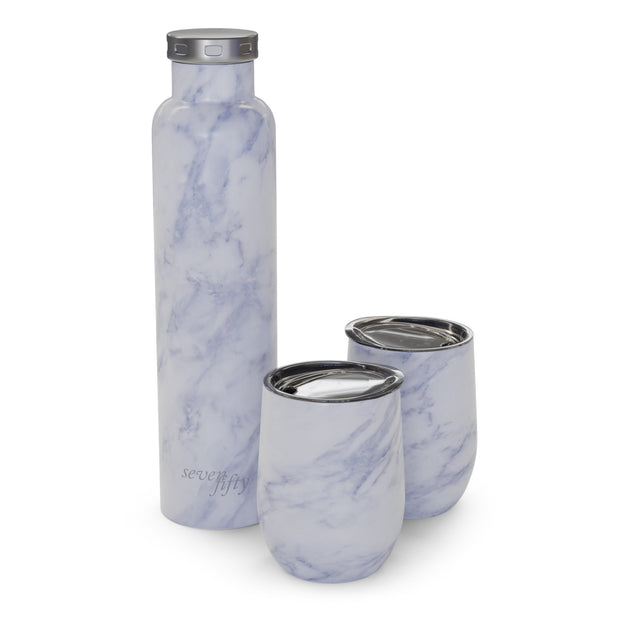 variant:41189328847040 AAA.com | SevenFifty Wine Growler And Tumbler Gift Set by FIFTY/FIFTY - Marble