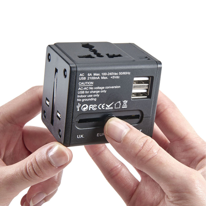 Smooth Trip International Adapter Cube with Dual USB Chargers