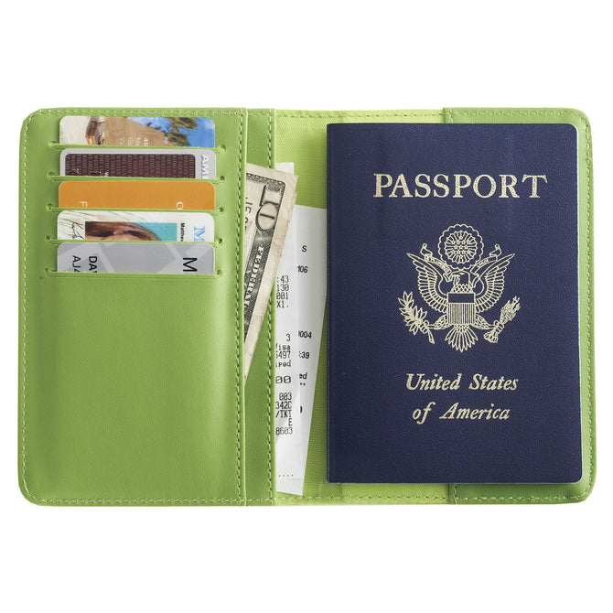 variant:41143699275968 Smooth Trip RFID Blocking Passport Wallet - Green