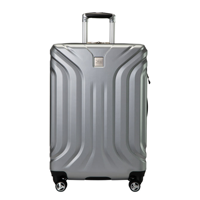 variant:41257611755712 Skyway Nimbus 4.0 Medium Check-In Expan. Hardside Spinner Suitcase - Shiny Silver