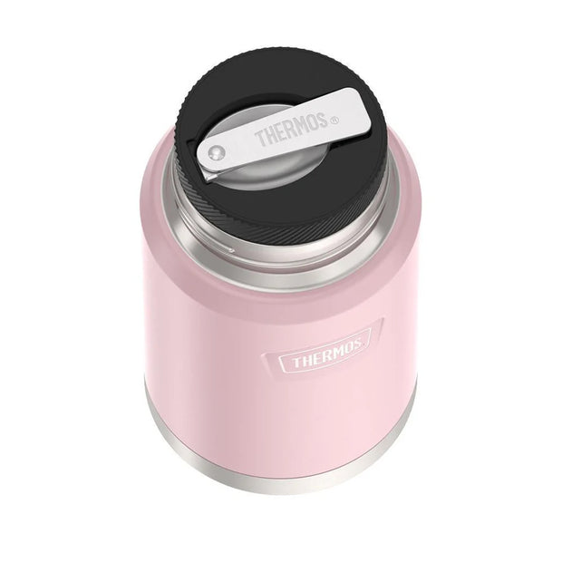 variant:46529430257856 24 oz Stainless Steel Food Jar w/ Spoon Sunset Pink