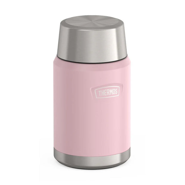 variant:46529430257856 24 oz Stainless Steel Food Jar w/ Spoon Sunset Pink