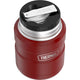 variant:46533270896832 16 oz. Stainless Steel Food Jar w Folding Spoon Matte Red