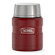 variant:46533270896832 16 oz. Stainless Steel Food Jar w Folding Spoon Matte Red