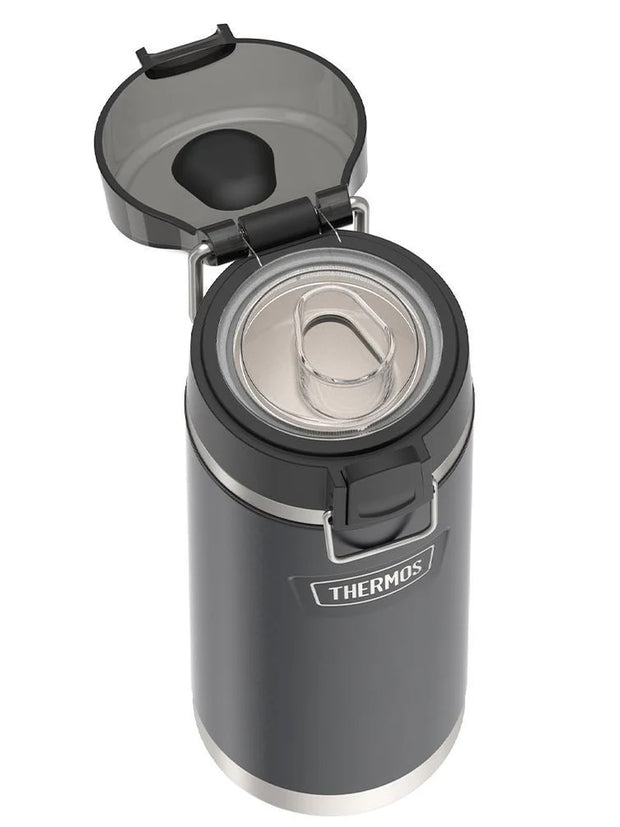 variant:46488643436736 Thermos 18 oz Stainless Steel Kids Water Bottle w/ Spout Lid Granite