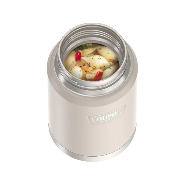 variant:46529430126784 24 oz Stainless Steel Food Jar w/ Spoon Sandstone
