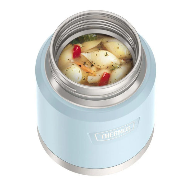 variant:43736965742784 16 oz Stainless Steel Food Jar w/ Spoon Glacier