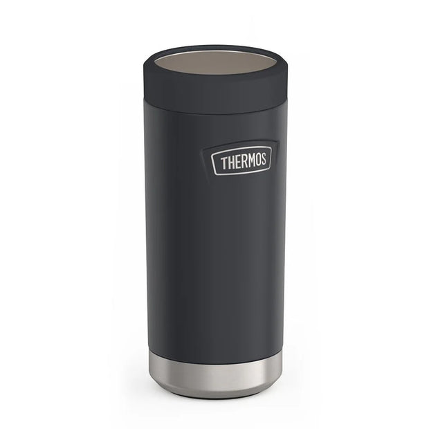variant:46529110802624 12oz ICON™ SLIM CAN INSULATOR Matte Stainless Granite