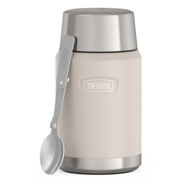 variant:46529430126784 24 oz Stainless Steel Food Jar w/ Spoon Sandstone