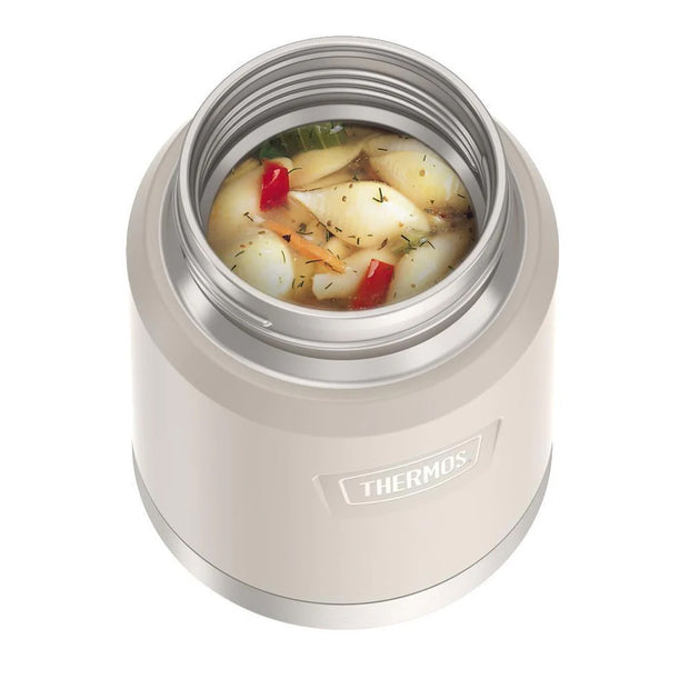 variant:46529225818304 16 oz Stainless Steel Food Jar w/ Spoon Sandstone