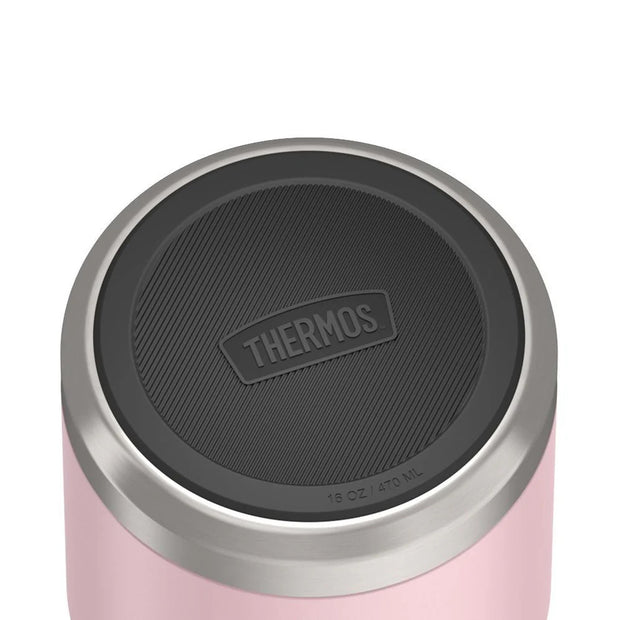 variant:46529225883840 16 oz Stainless Steel Food Jar w/ Spoon Sunset Pink