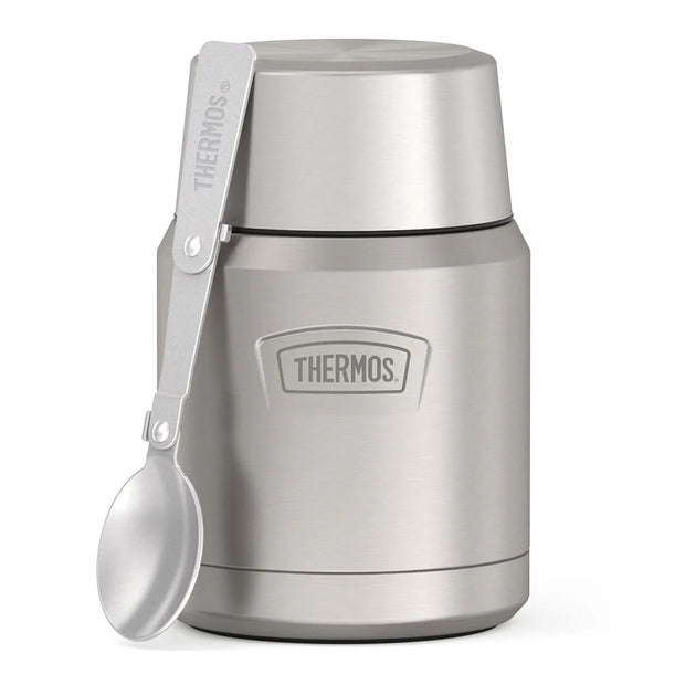 variant:43736965710016 16 oz Stainless Steel Food Jar w/ Spoon Matte Stainless Steel 