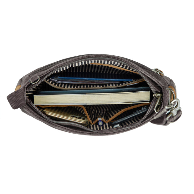 variant:46276754800832 Travelon Heritage Anti-Theft Saddle Crossbody Pewter