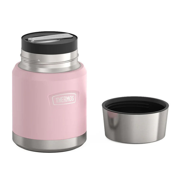 variant:46529225883840 16 oz Stainless Steel Food Jar w/ Spoon Sunset Pink
