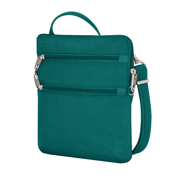 variant:46342240633024 travelon Slim Double Zip Crossbody Spruce