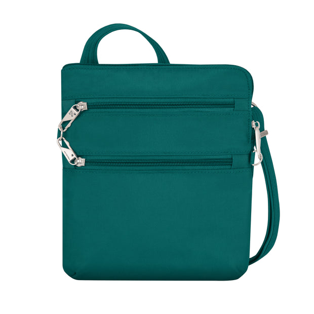 variant:46342240633024 travelon Slim Double Zip Crossbody Spruce