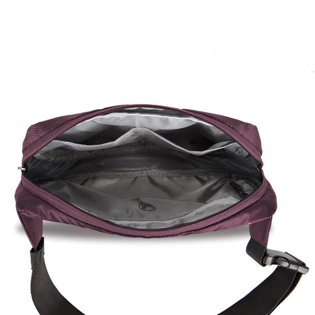 variant:46346373333184 travelon World Travel Essentials Convertible Sling/Waist Pack Blackberry