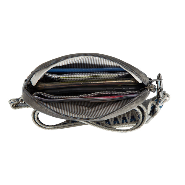 variant:46319533949120 Travelon Boho Anti-Theft Phone Sling Gray Heather