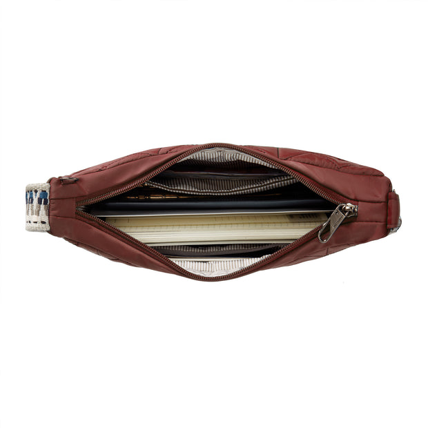 variant:46319877914816 Travelon Boho Anti-Theft Crescent Crossbody Paprika