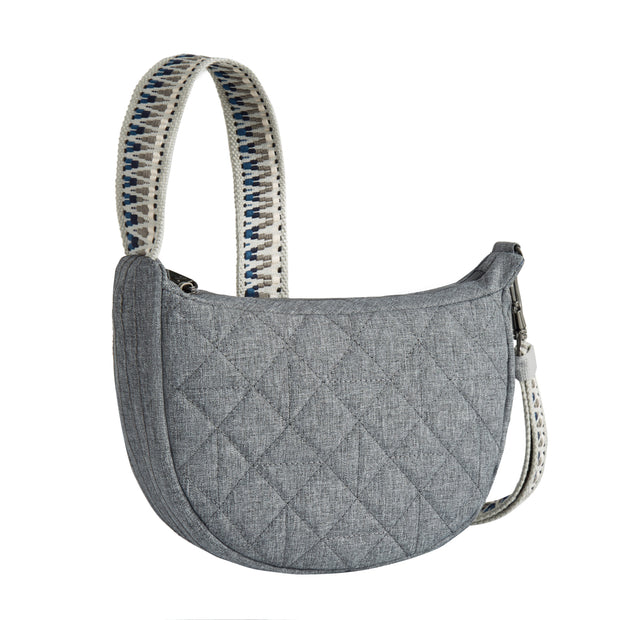 variant:46319878013120 Travelon Boho Anti-Theft Crescent Crossbody Gray Heather