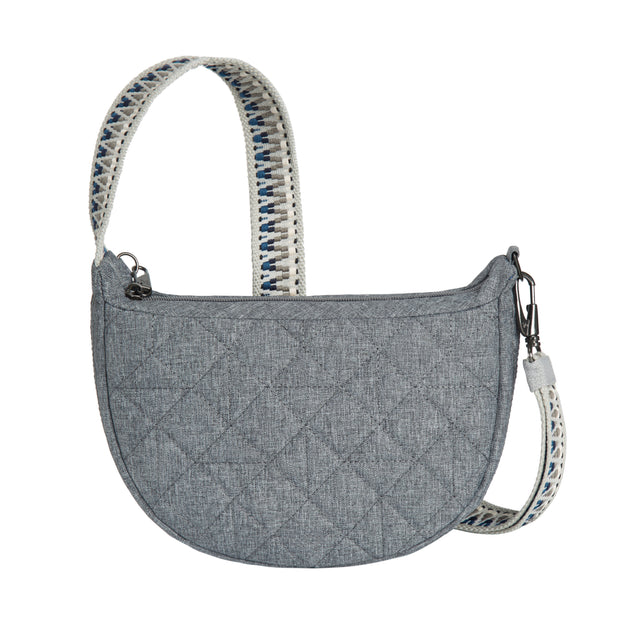 variant:46319878013120 Travelon Boho Anti-Theft Crescent Crossbody Gray Heather