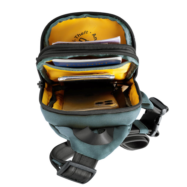 variant:46205325050048 Travelon The Voyages Anti-Theft Compact Sling Slate Blue