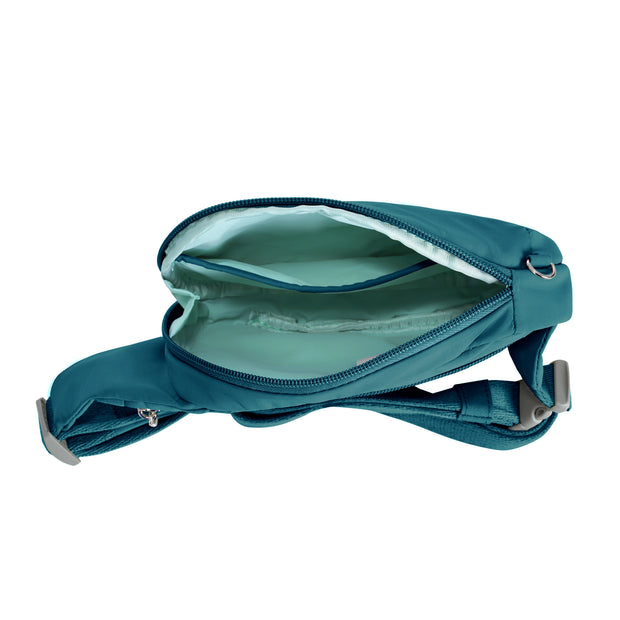variant:46208435126464 Roam Anti-Theft Compact Sling Travelon Desert Capri Blue