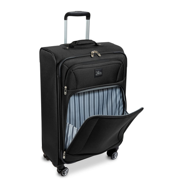 variant:43715339780288 Skyway  Epic Softside Medium Checked Spinner Luggage Black