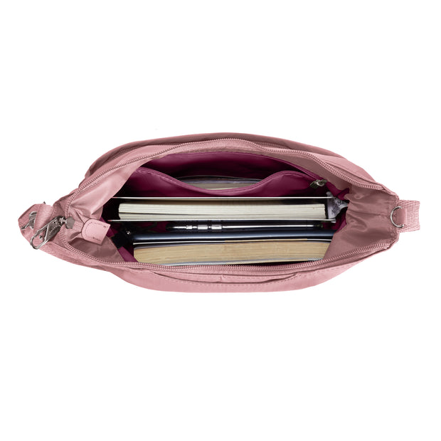 variant:46209861222592 Travelon Roam Anti-Theft Medium Crossbody Desert Pink